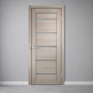 Межкомнатная дверь Дуплекс 1 Капучино со стеклом снаружи