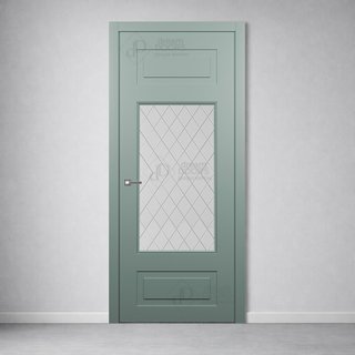 Межкомнатная дверь АН12 (гравировка РОМБ) снаружи