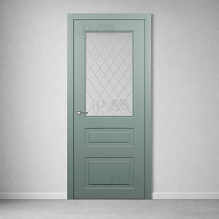 Межкомнатная дверь АН8-2 (гравировка РОМБ) снаружи