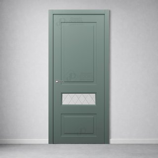 Межкомнатная дверь АН8-3 (гравировка РОМБ) снаружи