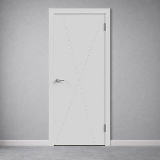 Межкомнатная дверь Геометрия 4 эмаль светло-серая снаружи
