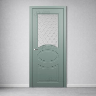 Межкомнатная дверь АН15-2 (гравировка РОМБ) снаружи