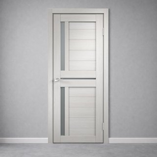 Межкомнатная дверь Дуплекс 3 Дуб белый со стеклом снаружи