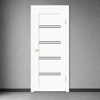 Межкомнатная дверь Стиль 4 Белый опал со стеклом снаружи