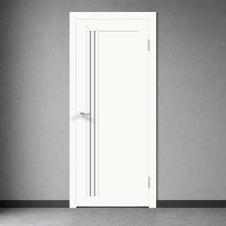 Межкомнатная дверь Икс Лайн 8 Белый опал со стеклом снаружи