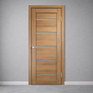 Межкомнатная дверь Дуплекс 1 Дуб золотой со стеклом снаружи